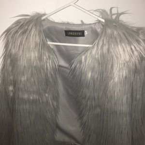 Shaggy faux fur short coat jacket